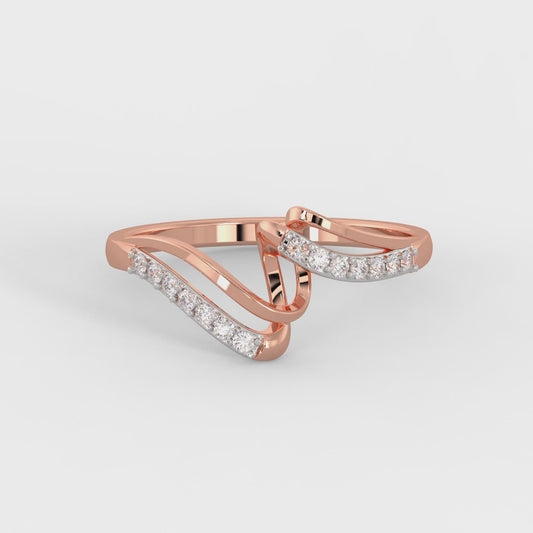 Rose Gold Furl Diamond Ring