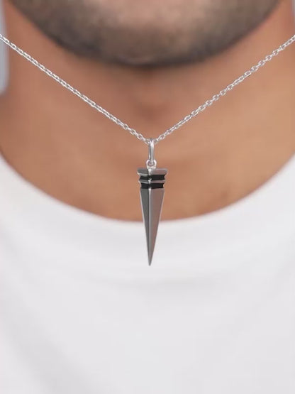 Aditya Roy Kapur Silver Spike Pendant With Link Chain For Him