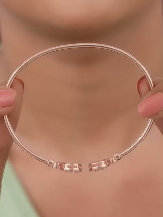 Rose Gold Circle Bond Cuff Bracelet