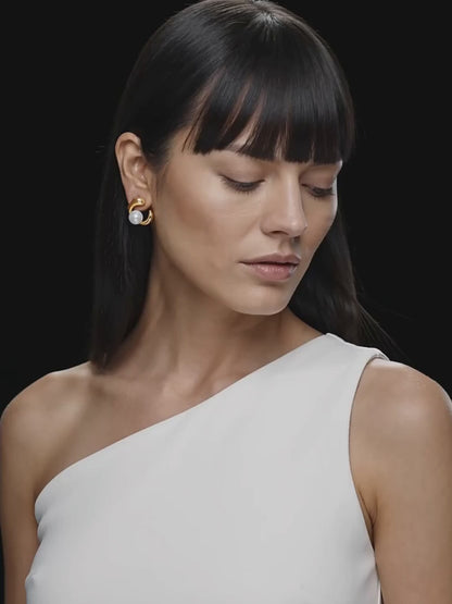 IXIA by GIVA Gold Plated Moon Mood Earrings