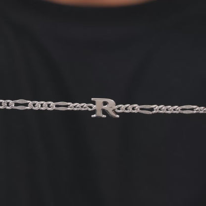 Silver Personalised Alpha Initial Bracelet For Him