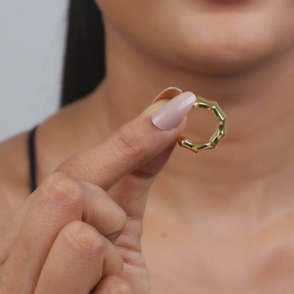 Golden Aurelian Half Hoop Earrings