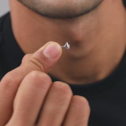 Silver Galaxy Edge Stud For Him