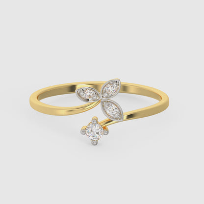 Gold Leaflet Delights Diamond Ring