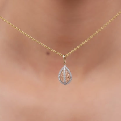 Gold Solene Tear Lab Grown Diamond Pendant