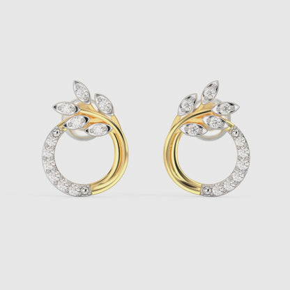 Gold Corsage Diamond Earrings