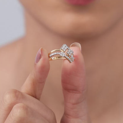 Gold Floral Vibe Lab Grown Diamond Ring