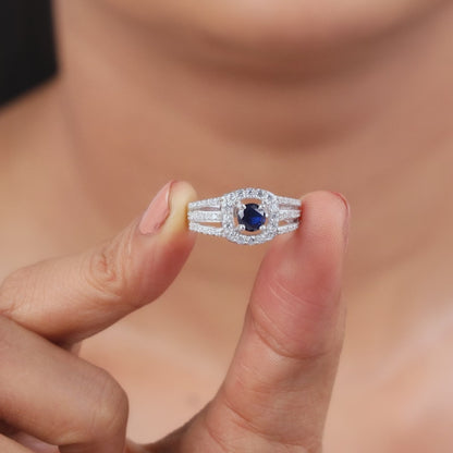 Silver Double Row Pave Ring
