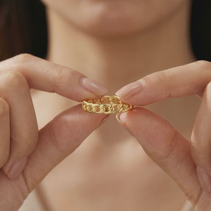 Kriti Sanon Golden Cuban Ring (Size 12)