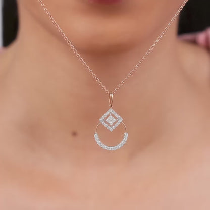 Rose Gold Rolling In Sparkle Lab Grown Diamond Pendant
