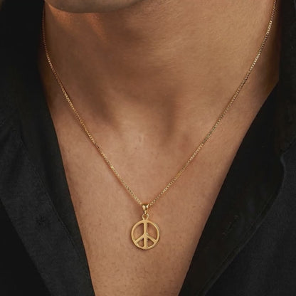 Golden Heavenly Peace Pendant With Box Chain For Him