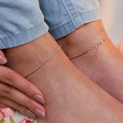 Dual Tone Dewdrop Anklet