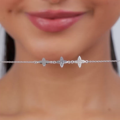 Silver Flower Sparkle Bracelet