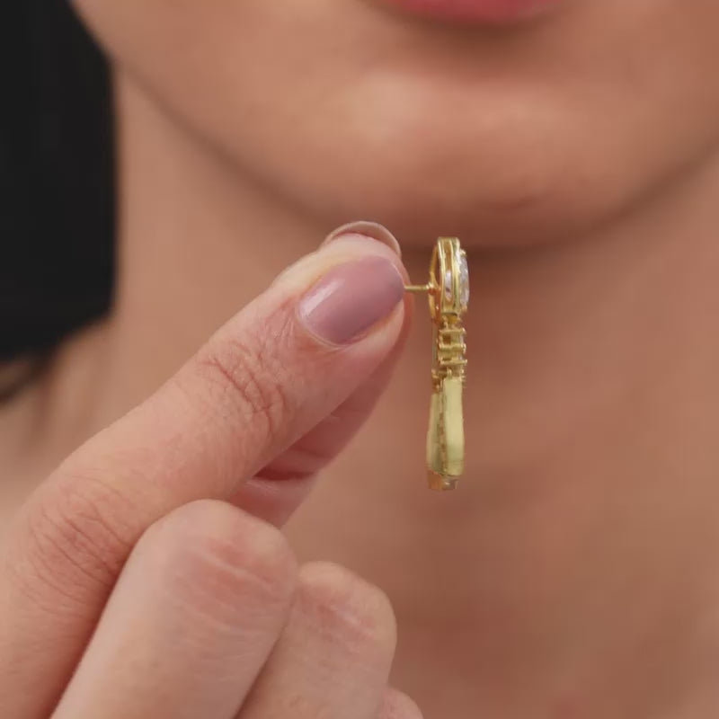 Golden Dazzle Drop Earrings