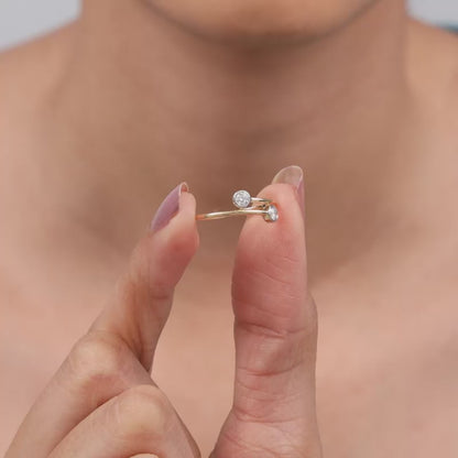 Gold Bypass Lab Grown Diamond Ring