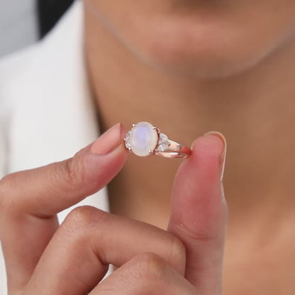 Rose Gold Elegance Moonstone Ring