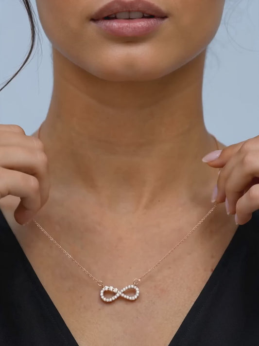 Rose Gold Infinity Heart Necklace
