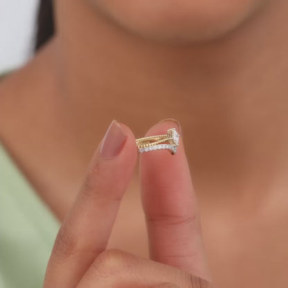 Gold Enigma Layered Lab Grown Diamond Ring