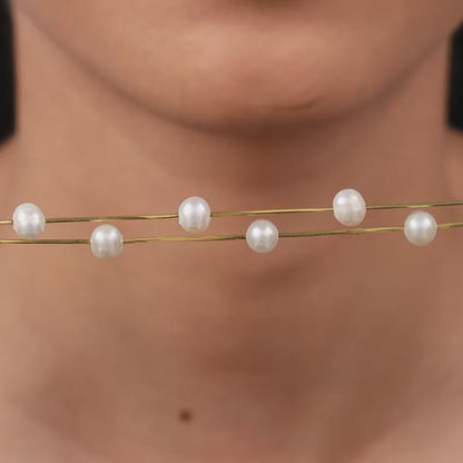 Golden Pearl Station Bracelet