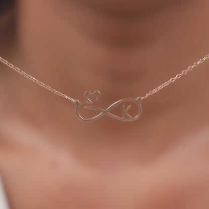 Rose Gold Personalised To Infinity Necklace
