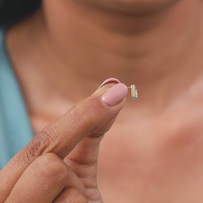 Gold Rhombus Sparkle Lab Grown Diamond Earrings