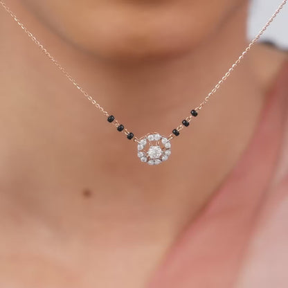 Rose Gold Jeeva Solitaire Lab Grown Diamond Mangalsutra