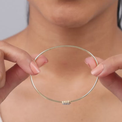 Gold Flora Bloom Lab Grown Diamond Bangle Bracelet