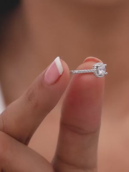Silver Zircon Stardust Ring