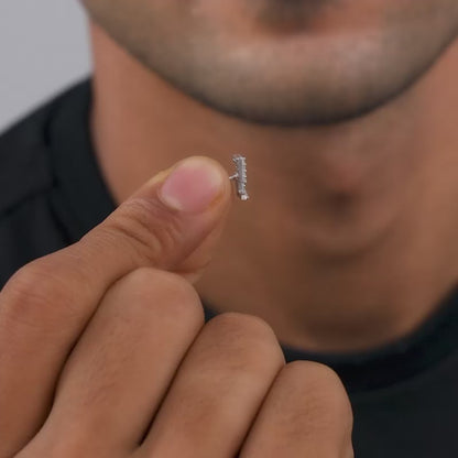 Silver Swastik Shine Stud For Him