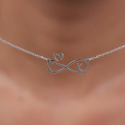 Silver Personalised To Infinity Necklace