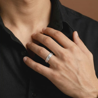 Silver Imperial Crest Band For Him