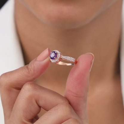 Rose Gold Radiance Amethyst Ring