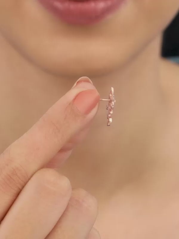 Rose Gold Glittering Earrings