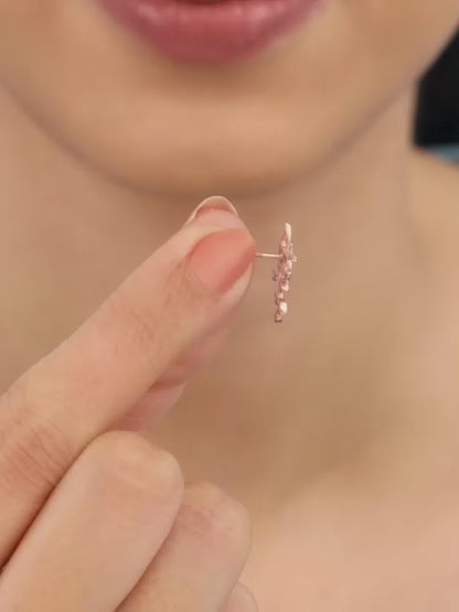 Rose Gold Glittering Earrings