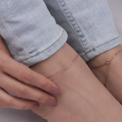 Rose Gold Classic Layered Anklet