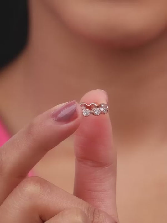 Rose Gold Zircon Melange Ring (Size 13)