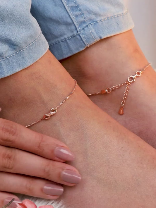 Rose Gold Infinity Glam Anklet