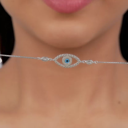 Silver Evil Eye Vibe Bracelet  - Silver Bracelet for women