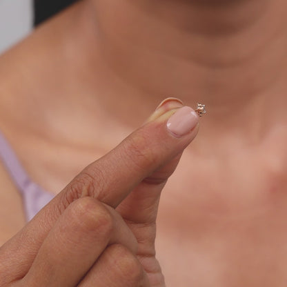 Rose Gold Floral Lab Grown Diamond Nose Pin