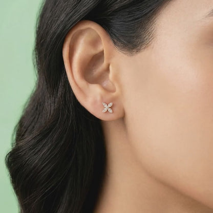 Rose Gold Quatrefoil Stud Earrings