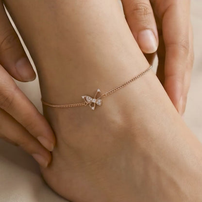 Rose Gold Pookie Flutter Anklet
