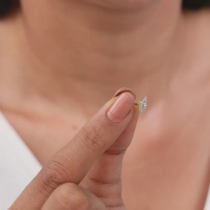 Gold  Princess Bloom Lab Grown Diamond Nose Pin