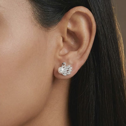 Silver Chloe Pearl Earrings