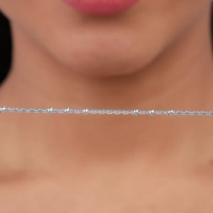 Silver Beaded Rope Chain