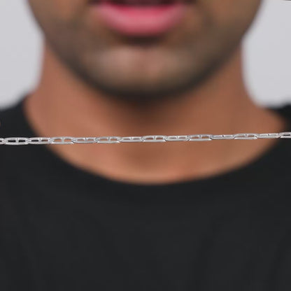 Silver Flat Mariner Chain For Him