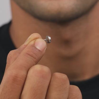 Silver Whirl Stud For Him