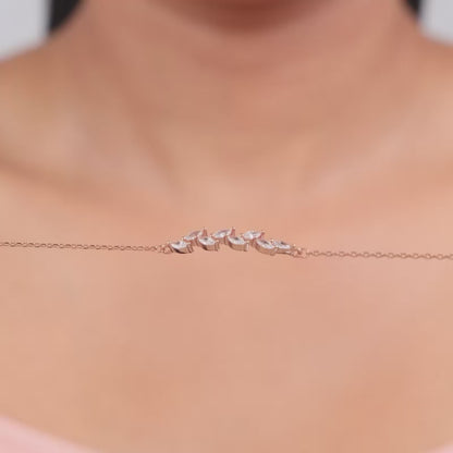 Rose Gold Zirconia Ferns Bracelet