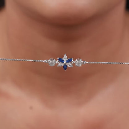 Silver Azure Bloom Bracelet
