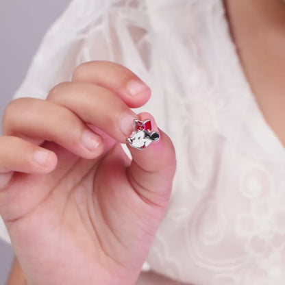 Silver Minnie Mouse Studs For Kids