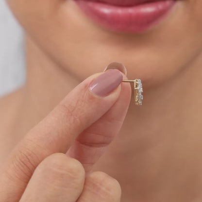 Gold Gilded Dew Lab Grown Diamond Stud Earrings